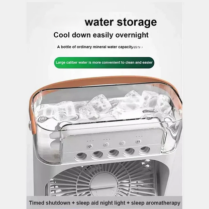 Portable Air Conditioner Cooler USB Electric with LED Night Light, Fine Mist Water, and Humidifier Function