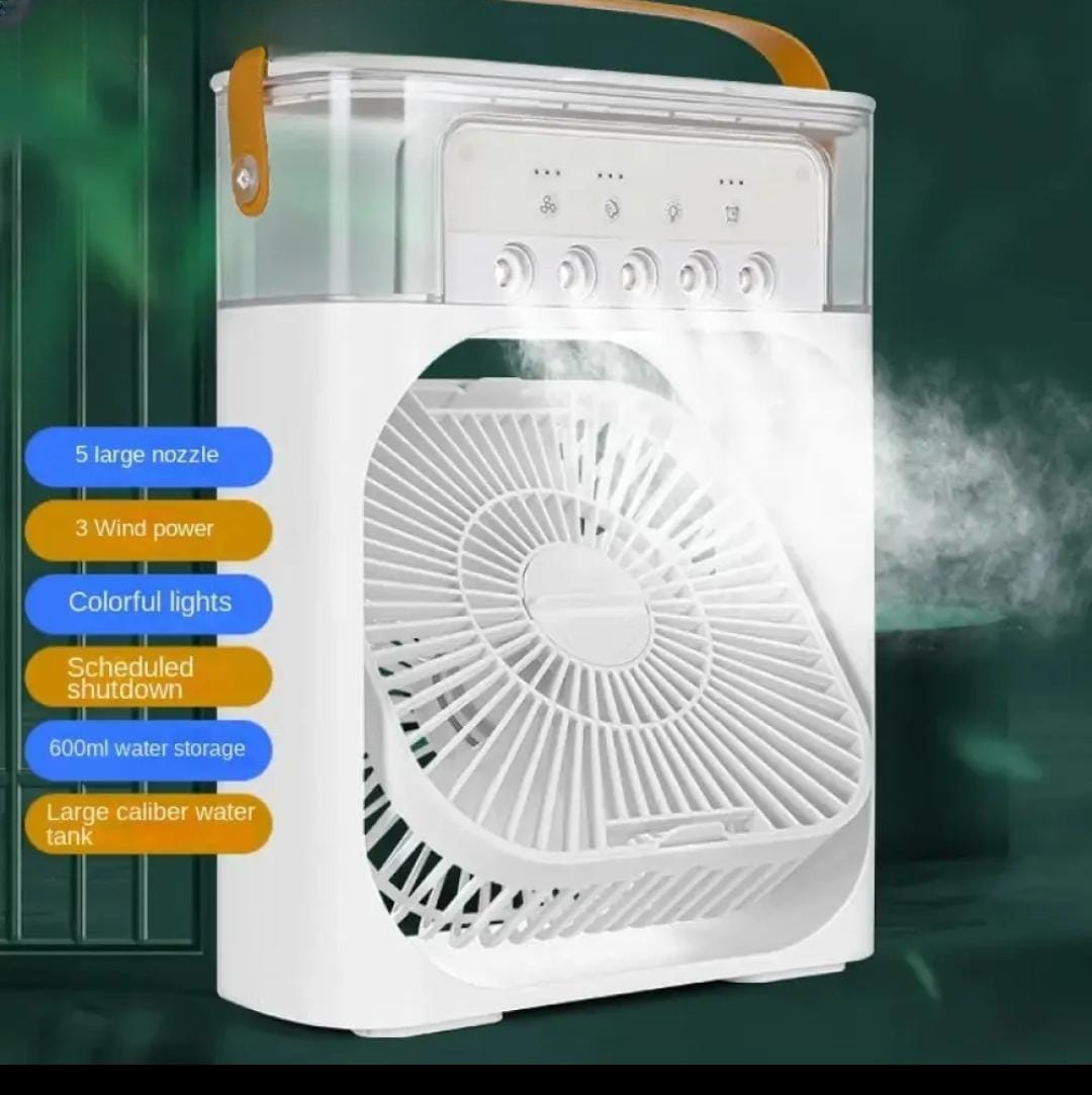 Portable Air Conditioner Cooler USB Electric with LED Night Light, Fine Mist Water, and Humidifier Function